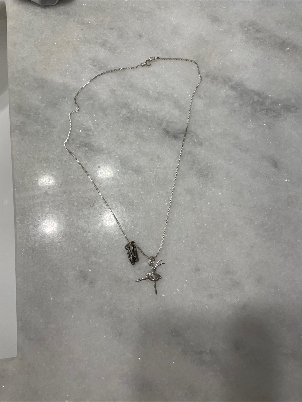 Delicate Silver Ballerina Pendant Necklace - Dancer Charm